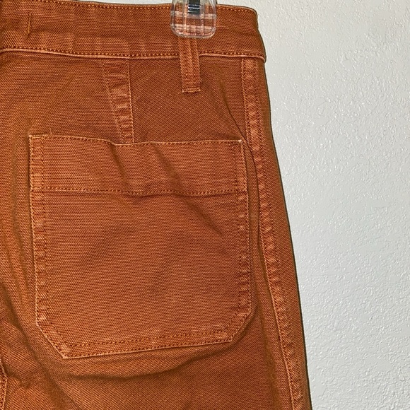 Madewell Warm Coffee Emmett High-rise Cropped Wide Leg Utility Casual Jeans 3342 - Picture 7 of 10